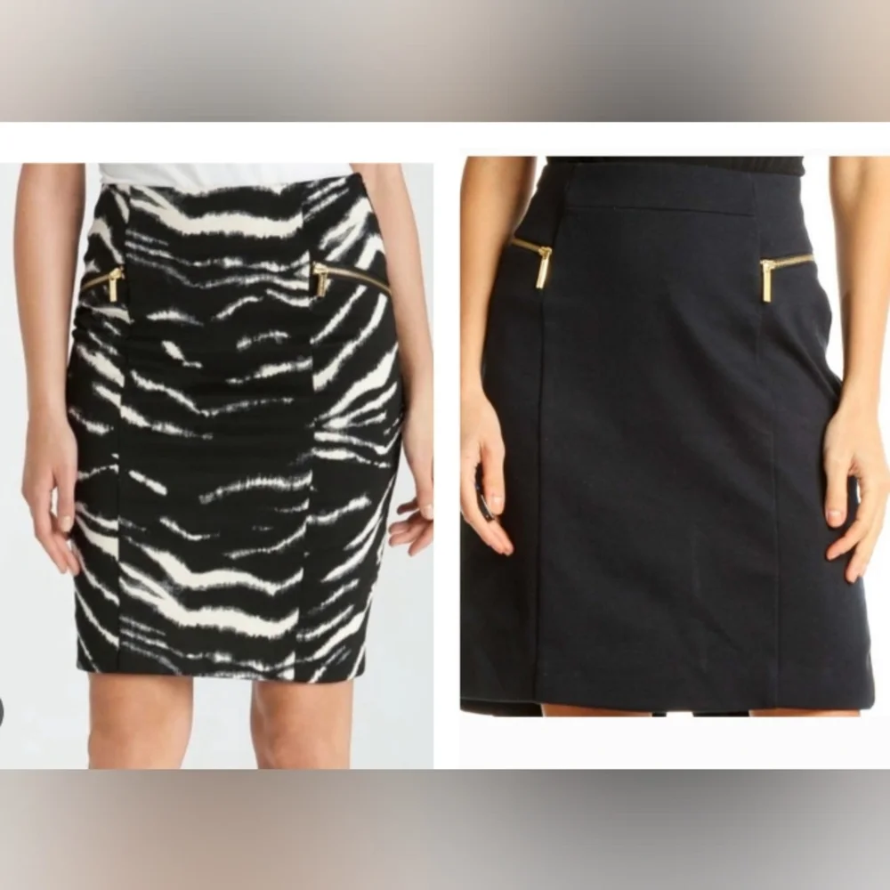 Bundle Of 2 Michael Michael Kors Knit Skirts Women's Size 6 Moto Career Edgy